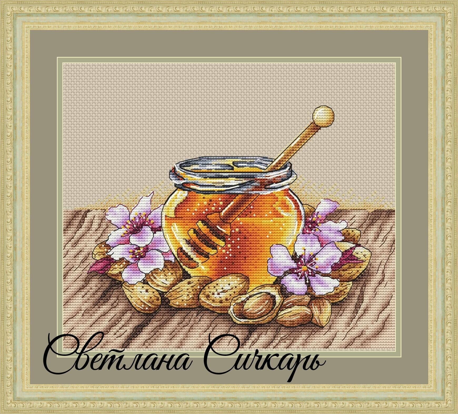 Berry Orange Love Embroidered self-fit DMC cross embroidered kit Import drawing 2009182 Honey jar