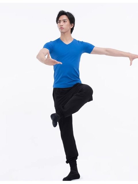 Danshige men's dance trousers carrot pants loose elastic cuff shape body training clothes aerobics for men and women