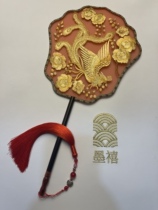 Phoenix wears peony ink jubilee embroidery original festive style group fan wedding fan palace fan Xiuhe dance cheongsam Hanfu gift