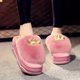 Korean version of cute thick-soled indoor height-increasing furry slippers for women, winter platform sole waterproof cotton slippers for outdoor wear, trendy