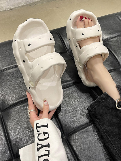 2025新款两穿凉拖鞋女厚底夏季可湿水外穿踩屎感时尚防滑沙滩凉鞋