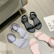 Fairy Wind Roman Shoes Flat Bottom Sandals Women 2022 Summer New Jelly Sandals Sandals Beach Women Shoes Ins Tide Shoes