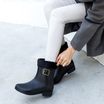 Korean Version Fashion Rain Shoes Woman Short Drum Rain Boots Low Help Water Shoes Buy Food Waterproof Kitchen Rubber Shoes Non-slip Restaurant Working Shoes