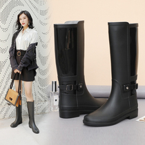 Rain shoes Ladies Water Shoe High cylinder Long cylinder Fashion Outside Wearing Rubber Shoes Waterproof Non-slip Cover Shoes Adult Water Boots Rain Boots Woman