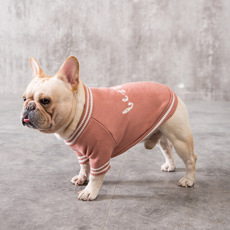 French fighting dog clothes pet spring and summer clothing French cattle net red tide brand sweater knitting pug bulldog spring and summer