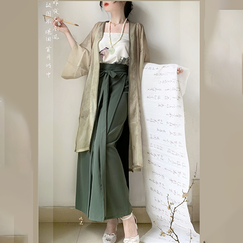 Yixishengge Original [Taoju] Song Dynasty Style Hanfu Women's Changqian Temple Skirt New Chinese Style Daily Three-Piece Set for Spring and Summer