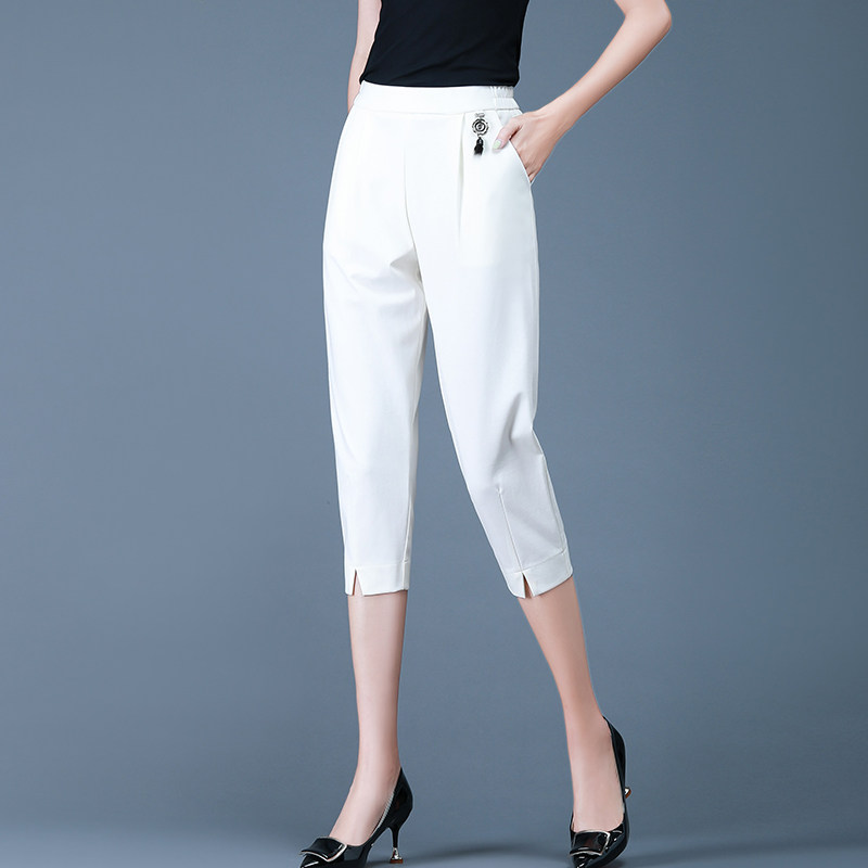 Hallen Seven Pants Women Slim Fit Loose Casual Pants 2022 New White Pants Big Size High Waist West Dress Pants Summer