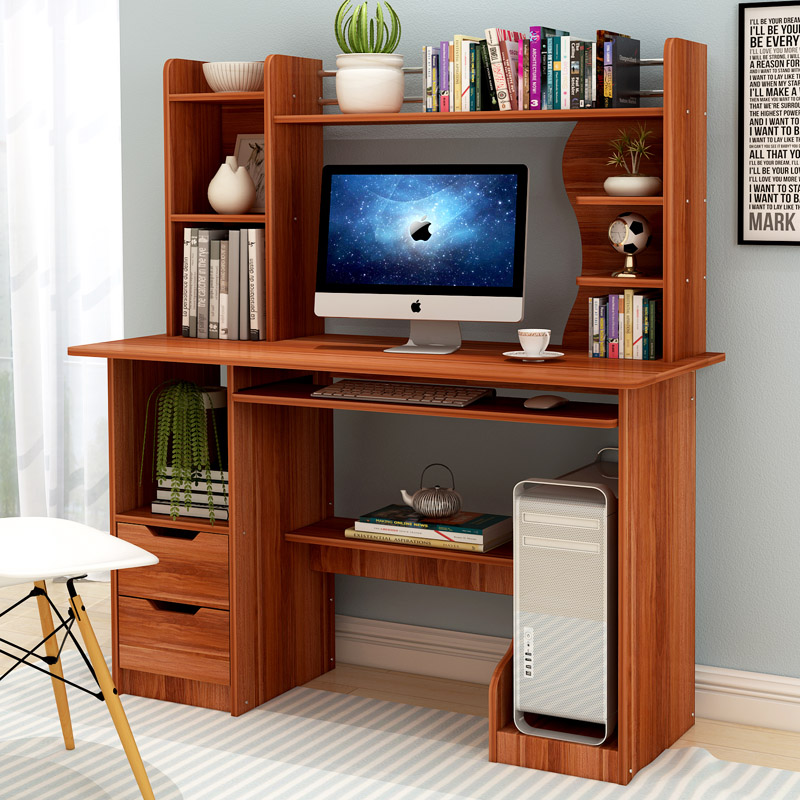 Desktop Computer Desk Simple Home Bookcase Desk Integrated Table Brief Student Desk Desk Economy Type