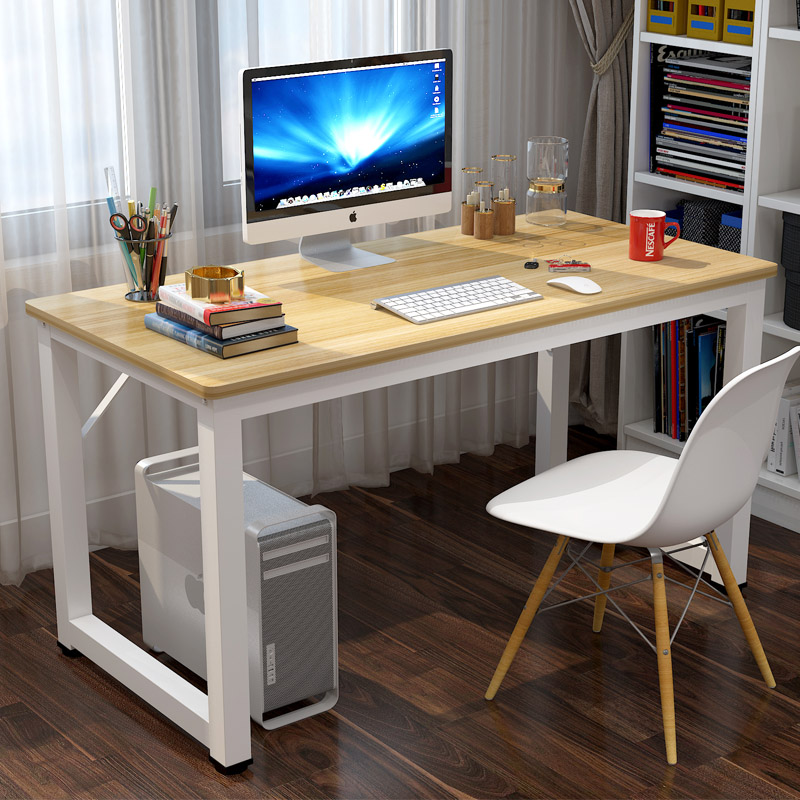 Simple Computer Desk Desktop Desk Home Desk Desk Desk Brief Modern Steel Wood Desk Sub Double Study Table