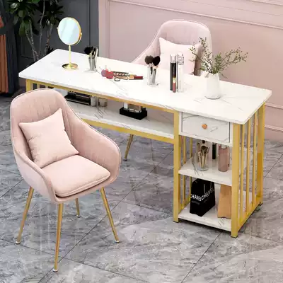 ins net celebrity nail table Special price Economical nail shop table and chair set Japanese light luxury double nail table