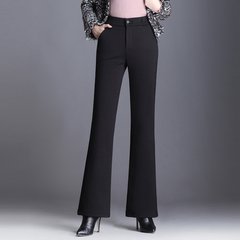 Hawling thicker horn pants female autumn loose large-code female fat casual pants straight tube micro-lake pants