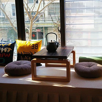Solid Wood kang table tatami tea table floating window table foldable Kang table balcony Japanese small tea table Zen tea table