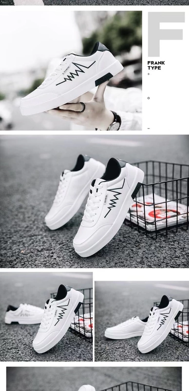 Giày nam mùa thu 2018 phiên bản Hàn Quốc của xu hướng giày hoang dã màu trắng giày thể thao giầy thể thao