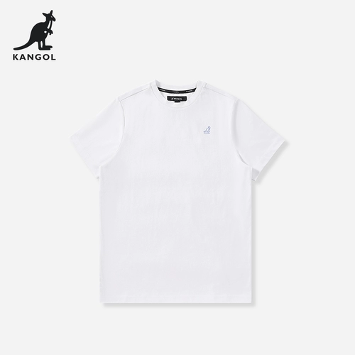 KANGOL Летняя модная хлопковая футболка с коротким рукавом для отдыха, коллекция 2023, с вышивкой, по фигуре