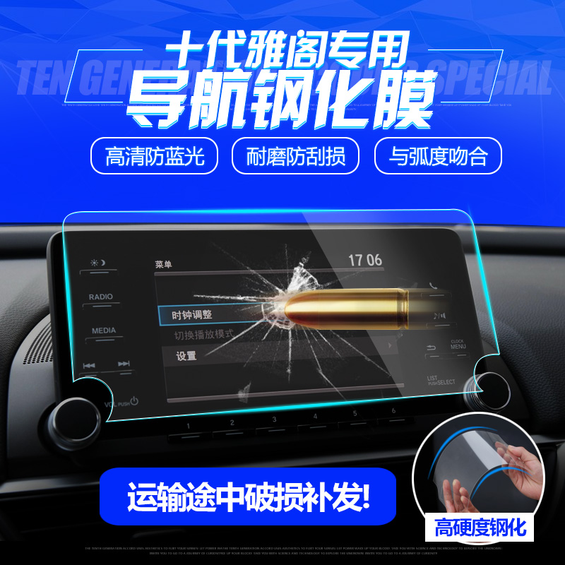 Decadal Cockpit Navigation Steel Film Mixup Yattic Inspire Screen Instrument Panel Protective Film to change Decorative Cling Film