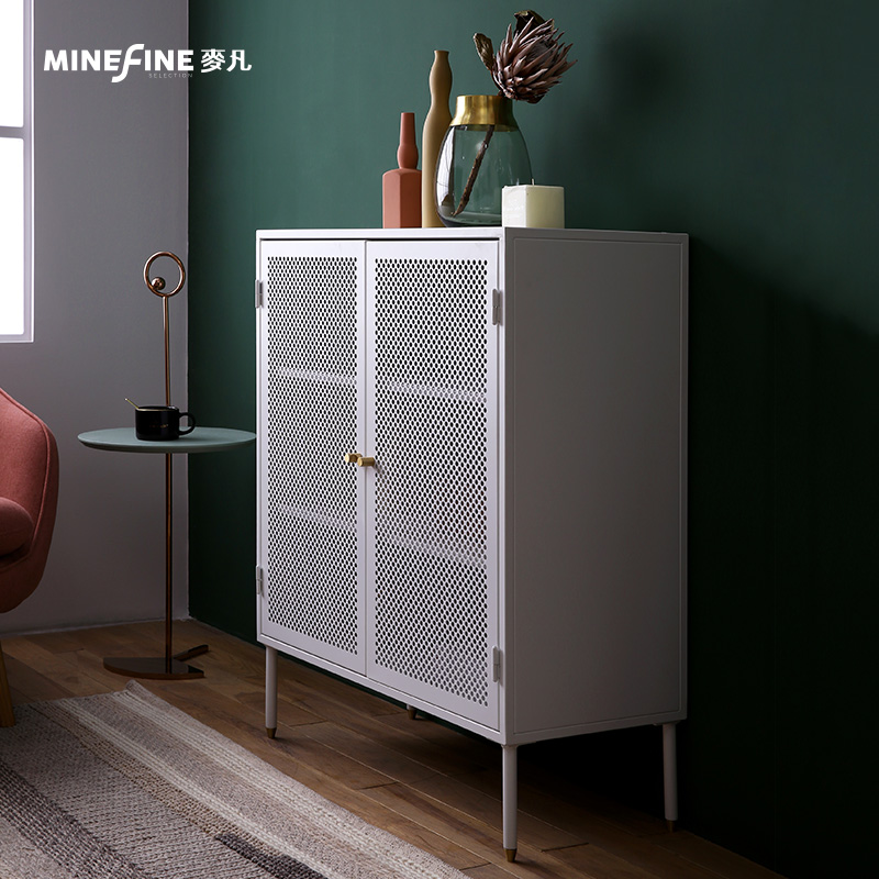 Mcfan Import Nordic Living Room Creative Cabinet Modern Minimalist Iron Art White Dining Side Cabinet Furniture Locker-Taobao