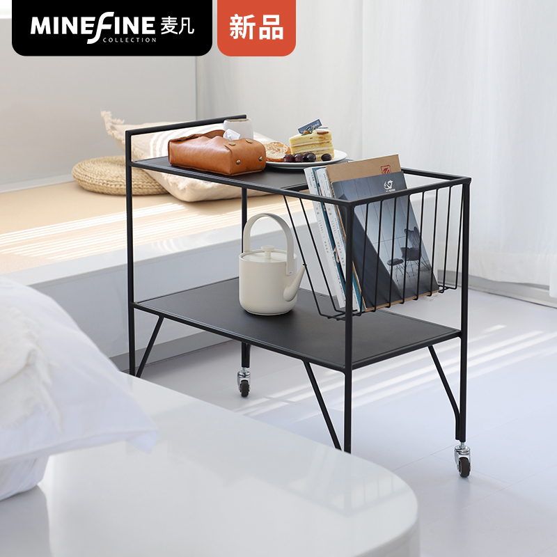 MINEFINE) Danish design) Nordic food cart living room personality simple design shelf removable trolley