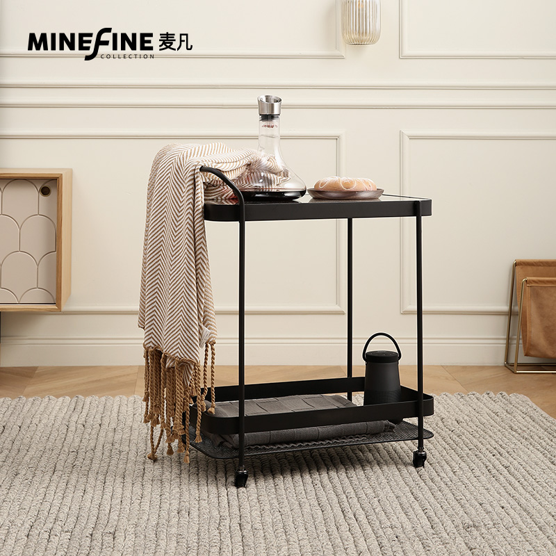 Mewan Nordic Shelf Wine Rack Trolley Movable Restaurant Tea Truck Home Simple Sideboard Dining Car