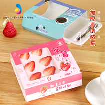 New Transparent Windowed Strawberry Chocolate Cake Box With Fork Cheeses Mousse Baking West Point Packaging Box