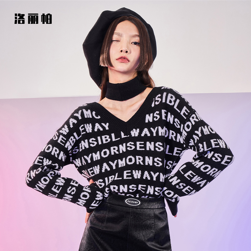 Loripa Sweet Costume V - collar knitting sweater 2022 new fashion fix tops in the spring