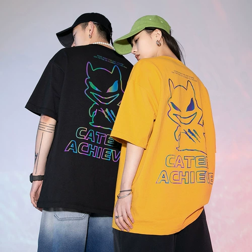 Хлопковая футболка с коротким рукавом, летняя парная одежда для влюбленных для отдыха, 2021 года, городской стиль, оверсайз