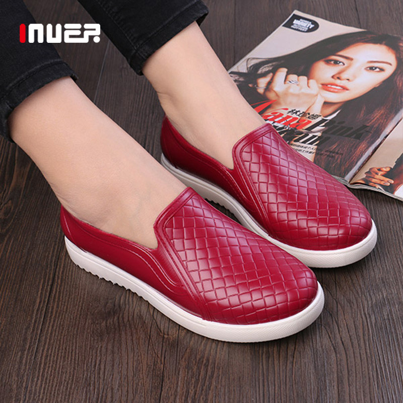 Summer Rain Shoes Women Fashion Models Outwear Waterproof Non-slip Low Helps Water Shoes Men and women Kitchen Short Drum Rain Boots Soft Bottom Rubber Shoes
