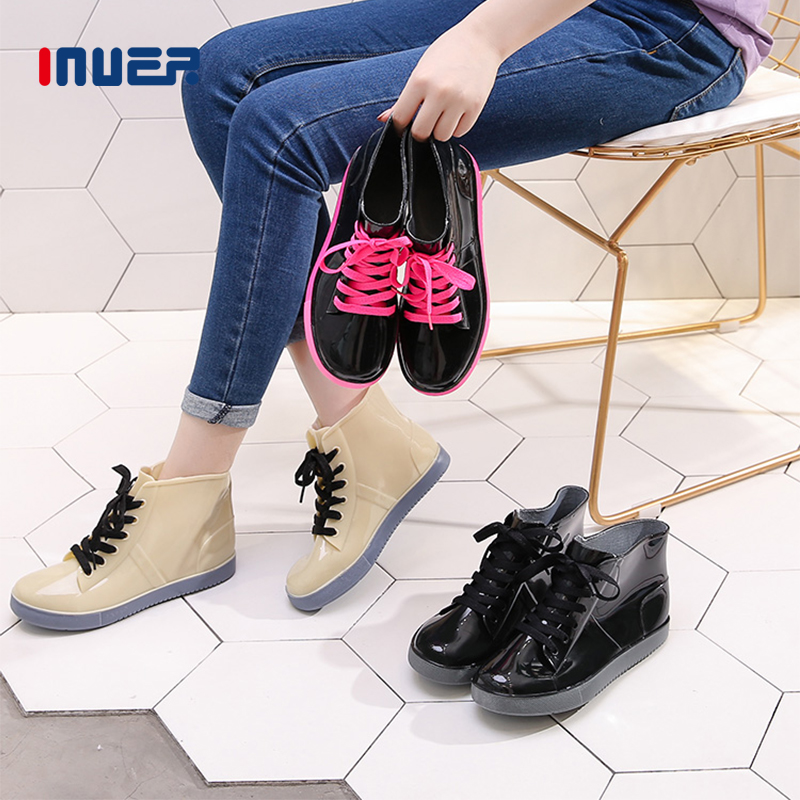 Fashion Subsection Short Drum Rain Shoes Women Plus Suede Inner Sleeve Jelly Rain Boots Water Shoes Non-slip Waterproof Rubber Shoes External To Cover Shoes Winter