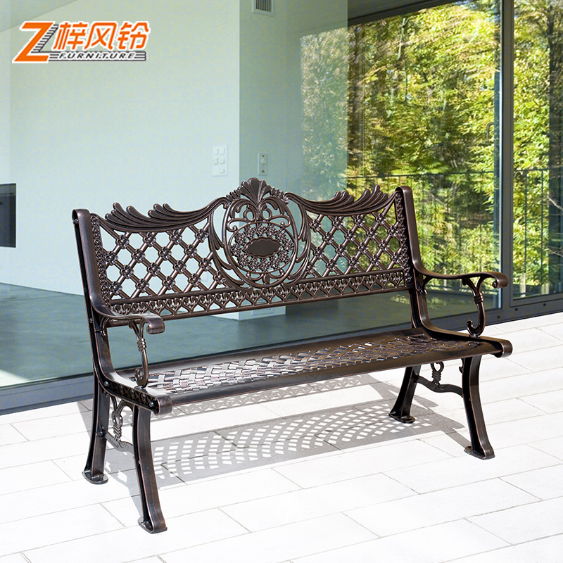 Zifeng Bell Outdoor Furniture Balcony Full-Cast Aluminum Trio Chair Park Square Benches Iron Art Casual Villa Chairs