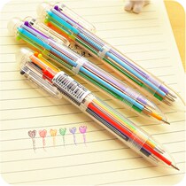 6 Color Core Ballpen Cute Ballpoint Pen press Multi-color Ball pen Students Graffiti Painting Mark Stationery