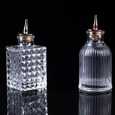 Imported Japanese-style bitter bottle with lid Absinthe bottle Glass bartender bottle Handmade carved Bottle Bitter Bottle