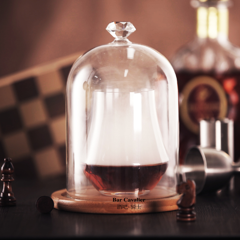 Cocktail Smoke Smoked Hood Conditioning Smoke Hood Molecular Cocktail Hood Cuisine Hood With Base Transparent Glass Hood