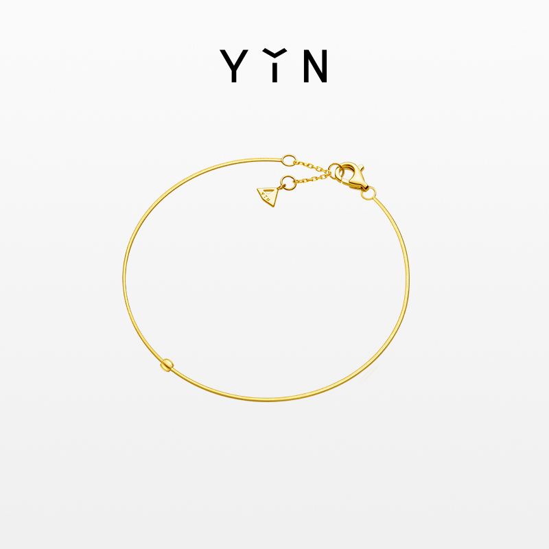 YIN隐「易」系列一丝金线手链 18K金Au750叠戴蛇骨手链奢侈品珠宝