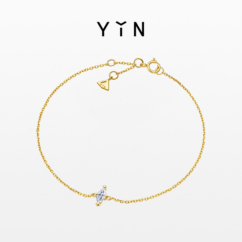 YIN ReSingleコレクション：ラボグロウンダイヤモンドブレスレット（マーキーズカットダイヤモンド、18Kゴールド）