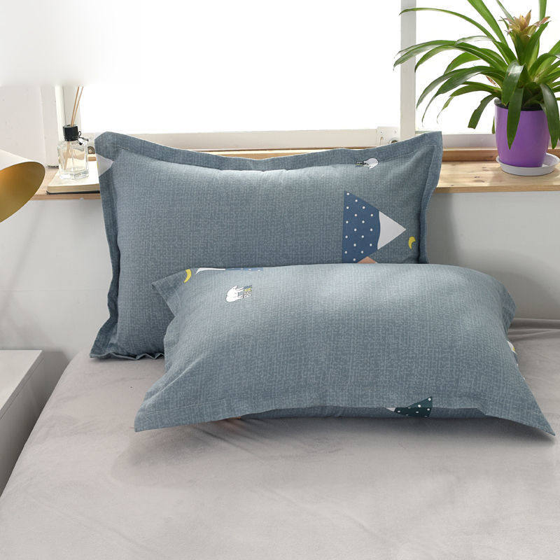 Pillowcase pair of Pillow Headgear Cartoon Single Double Frosted Wool washed cotton pillowcase Student Dormitory Home 48x74