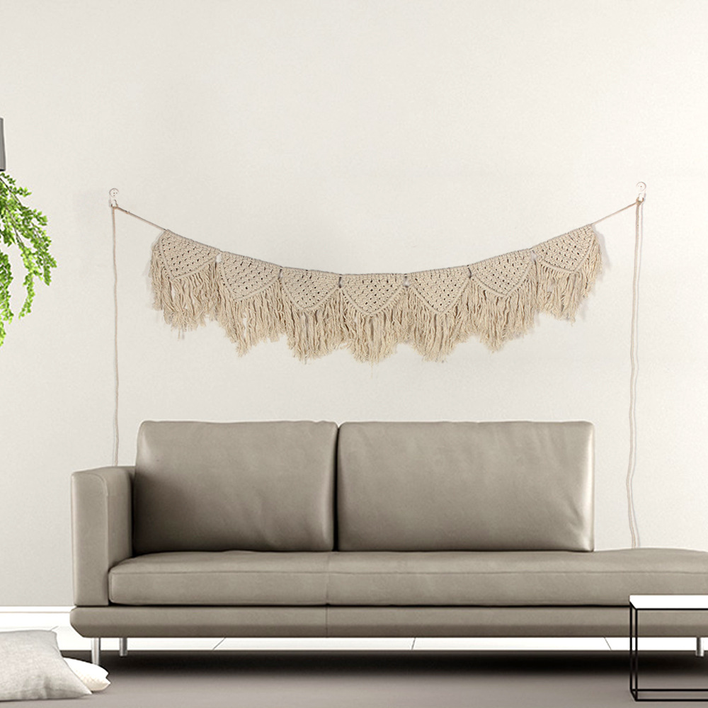 Phong cách Bắc Âu bông tua dệt tấm thảm Sáng tạo nhà thủ công nền treo sofa phòng khách tấm thảm thảm treo tường phòng ngủ