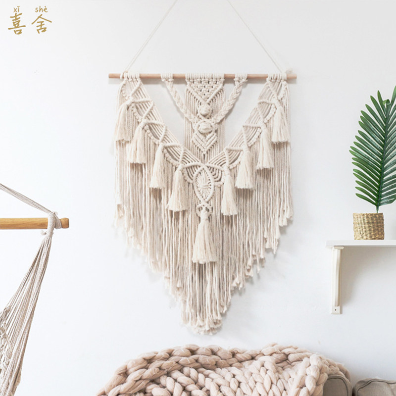 ins Tapestry Simple bed and breakfast decoration Handicraft weaving Wall decoration Entrance Nordic style Bohemian hanging decoration