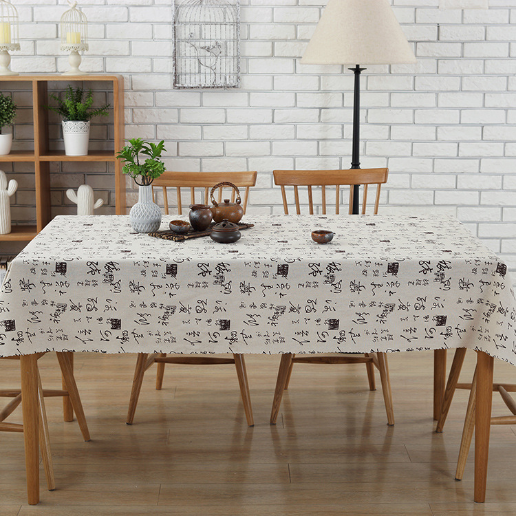 gió của Trung Quốc retro nền nhân vật Zen thư pháp Trung Quốc khăn trải bàn bông cuốn sách bàn trà vải vải che khăn - Khăn trải bàn khăn trải bàn uống nước