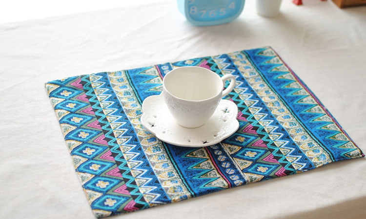 Thái sọc bảng mat bàn ăn vải placemat red blue retro tính năng phong cách dân tộc bữa ăn mat trà mat