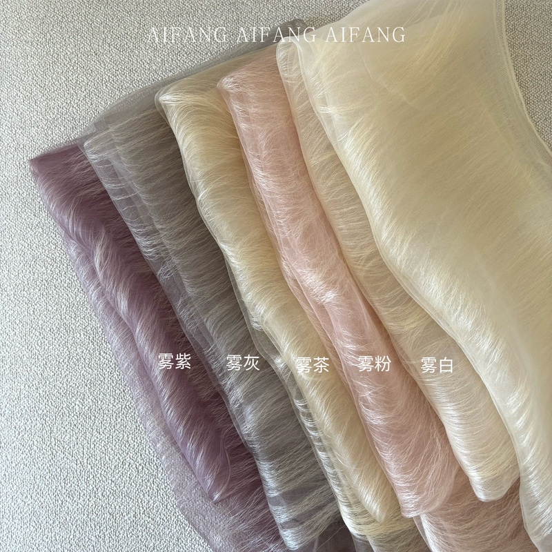 Misty Mulberry Silk 100% Silk Thin Scarf Organza Silk Three-Layer Shawl Atmospheric Multi-Color Versatile Silk Scarf