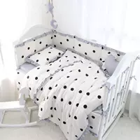 Хлопковый демисезонный комплект, бортики, простыня, одеяло, подушка, простой и элегантный дизайн, постельные принадлежности, 7 шт