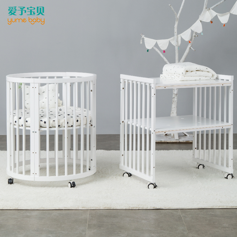 I Love Newborn Baby Crib Round Of European Solid Wood Bed Baby