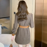 Демисезонное платье, вельветовый корсет, полиуретановый костюм, юбка, изысканный стиль, по фигуре, подходит для подростков