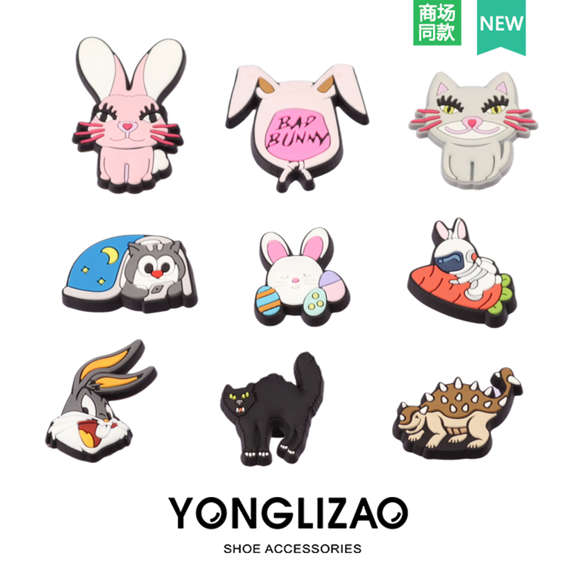 2025 New Crocs Accessories Hole Shoe Charms Shoe Decorations Cartoon Animal Shoe Buckles Fun Versatile Accessories