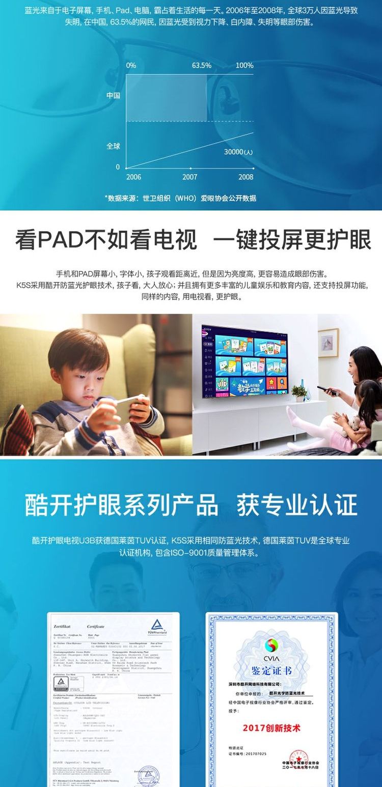 Skyworth LG màn hình cứng coocaa / mát mở 55K5S WIFI thông minh chống ánh sáng màu xanh siêu mỏng 55 吋 TV 4K tivi lg 75 inch