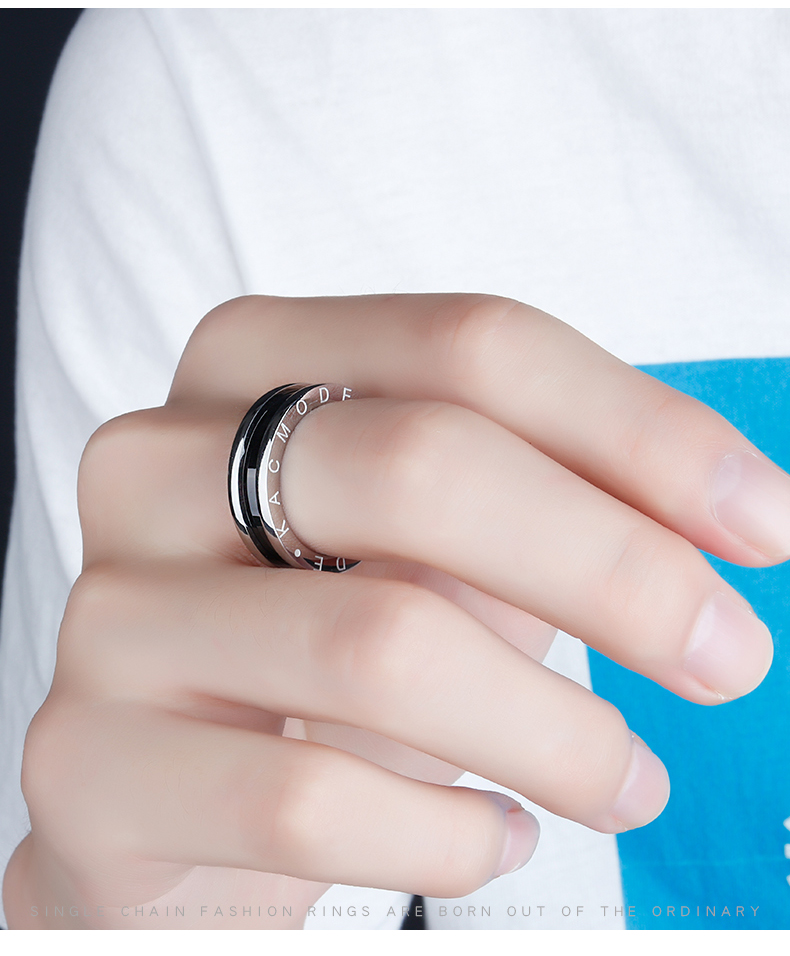 Ring Men Phiên bản tiếng Nhật và Hàn Quốc Tính cách đơn giản Sáng tạo Sinh viên Nhẫn Nhẫn Độc thân Độc thực Net Red Ring Ring Men nhan kim cuong