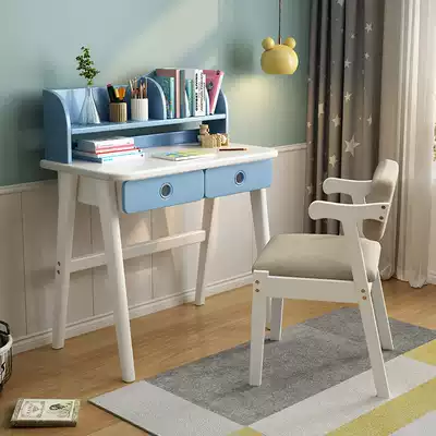Nordic solid wood desk Simple household children's learning desk Bedroom small apartment homework table 6070cm