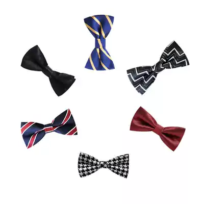 Korean children's bow tie Canvas safety pin Bow tie Baby performance small tie Elastic elastic tie