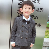 Childrens small suit suit spring and autumn Korean version of handsome casual double-breasted suit boys British fashion catwalk dress