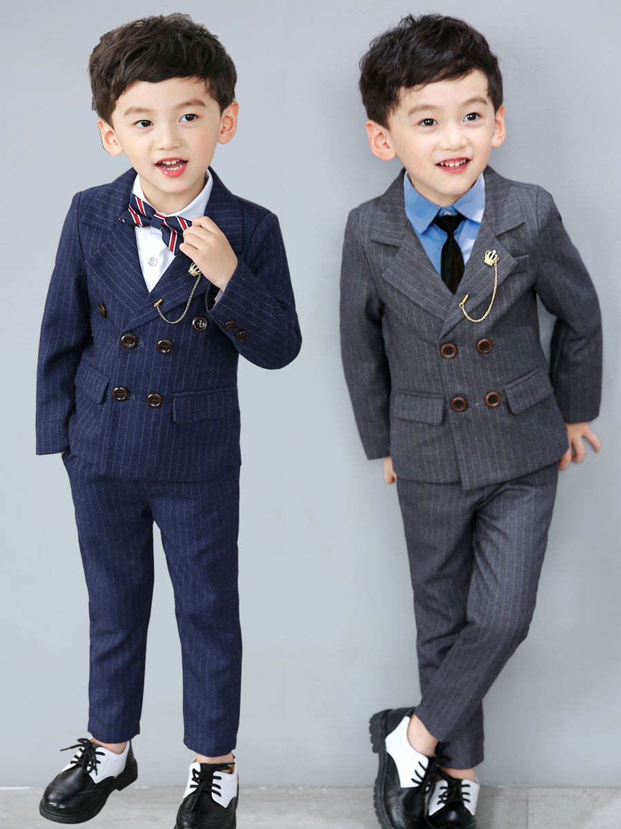 Flower girl boy dress suit Handsome British style wedding suit Children host performance suit child