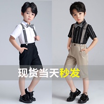 Boy suit suit suit Boy Summer new childrens suit foreign style backpack pants host performance dress flower girl dress